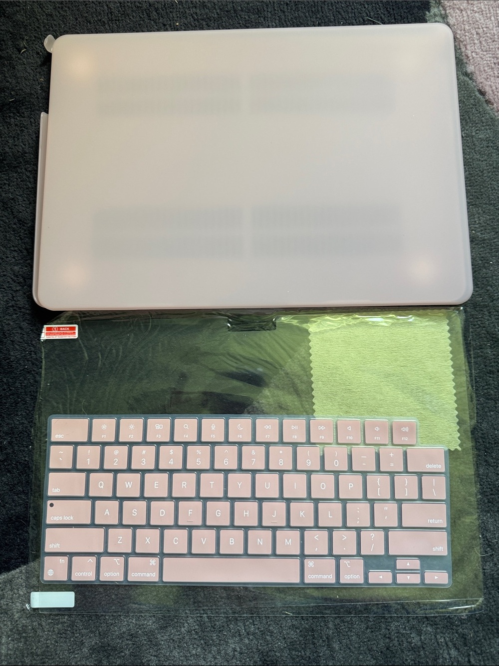 Apple Pink Keyboard Cover and White Screen Protector for Tablet